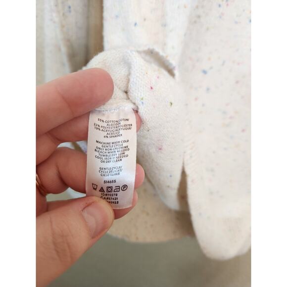 LOFT Women's White Multicolor Speckled Long Sleeve Mock Neck Sweater Size XS - Picture 5 of 7